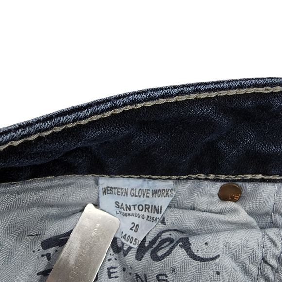 Silver Ankle Cropped Jeans‎ 29 Women Santorini Dark Blue Faded Embroidered - Picture 7 of 11